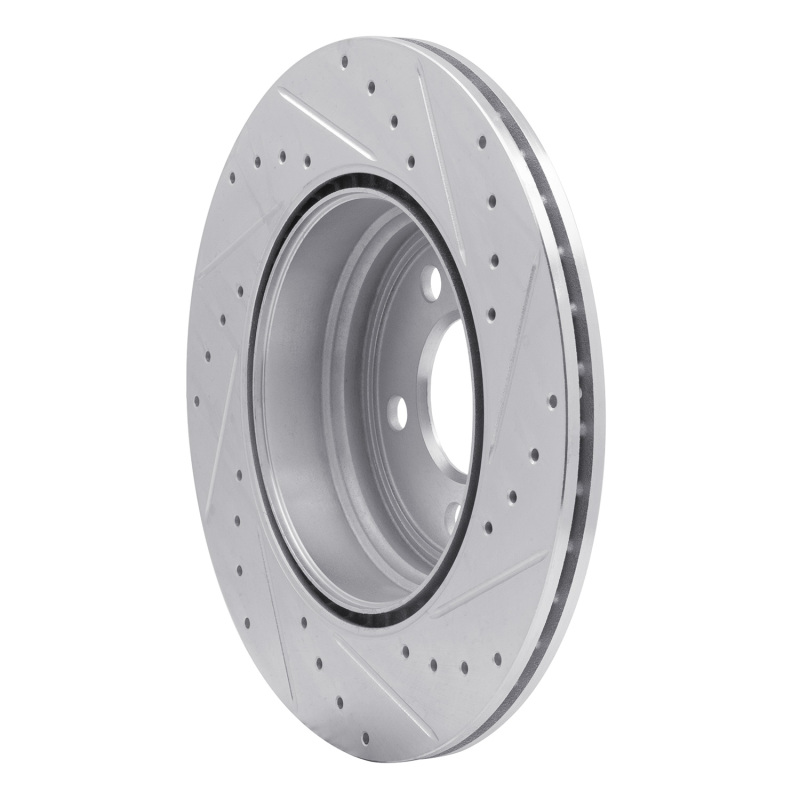 BMW 340I Brake Rotor (1) - Rear Left - R1 Concepts - Drilled & Slotted - Silver - `12-`20